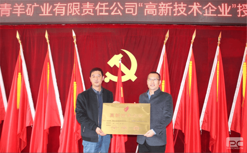 西和县科技局为青羊矿业高新手艺企业授牌